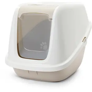 Maison de toilette Savic Nestor Giant pour chat - maison blanc / moka + 2 filtres de rechange + 6 sacs Bag it upVendu parzooplus-be