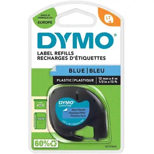 Gelamineerde Tape voor Labelmakers Dymo 91205 LetraTag® Zwart Blauw 12 mm (10 Stuks) pas cher
