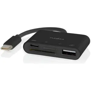 Nedis USB-Hub - 1x USB-C - 1x USB A / 1x USB-C - 4-Poorts poort(en) - USB 2.0 - USB Gevoed - SD & MicroSD