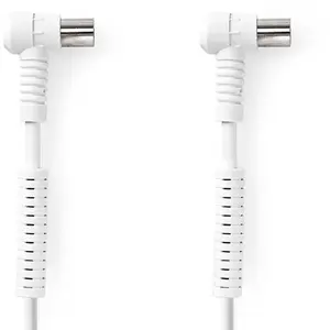 Nedis Coaxkabel - IEC (Coax) Male - IEC (Coax) Female - Vernikkeld - 120 dB - 75 Ohm - Viervoudig Afgeschermd - 10.0 m - Rond - PVC - Wit - Label pas cher