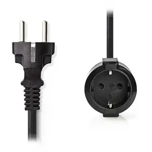 NEDIS Rallonge électrique droite noire - 3 mètres pas cher