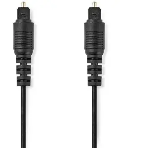 Câble audio optique Nedis CAGL25000BK10 1.00 m - TosLink Male - Rond - PVC - Noir pas cher