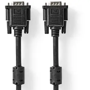 Nedis VGA-Kabel - VGA Male - VGA Male - Vernikkeld - Maximale resolutie: 1280x768 - 2.00 m - Rond - ABS - Zwart - Label pas cher
