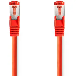 Nedis Câble réseau catégorie 6 - Fiche RJ45 - Connecteur RJ45 - S/FTP - 3 m - Rond - LSZH - Rouge - Label pas cher