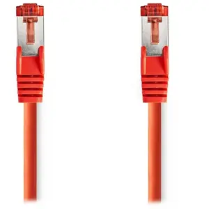 Nedis Câble réseau CAT6 - Fiche RJ45 - Connecteur RJ45 - S/FTP - 5 m - Rond - LSZH - Rouge - Label pas cher