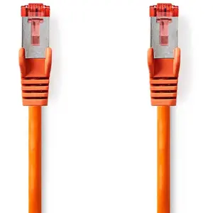 NEDIS Câble Cat 6 | Connecteur RJ45 (8P8C) | Fiche RJ45 (8P8C) | SF/UTP | 1.00 m | Rond | PVC LSZH | Orange | Sac en plastique pas cher