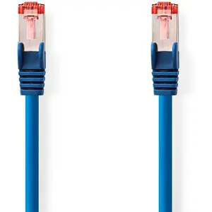 NEDIS Câble Cat 6 | Connecteur RJ45 (8P8C) | Fiche RJ45 (8P8C) | SF/UTP | 0,50 m | Rond | PVC LSZH | Bleu | Sac en plastique pas cher
