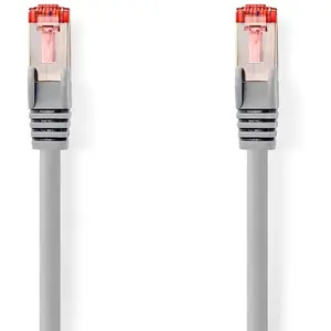 Nedis Câble réseau CAT6 - Fiche RJ45 - Connecteur RJ45 - S/FTP - 0,15 m - Rond - LSZH - Gris - Étiquette pas cher