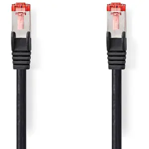 Nedis Câble réseau CAT6 RJ45 mâle RJ45 mâle S/FTP 0.15 m Rond LSZH Noir La (S/FTP, CAT6, 0.15 m), Câble réseau pas cher