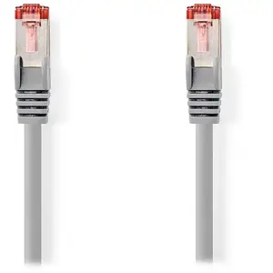 Nedis Câble réseau CAT6 - Fiche RJ45 - Connecteur RJ45 - S/FTP - 1 m - Rond - LSZH - Gris - Label pas cher