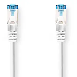 Nedis Câble réseau CAT6a - S/FTP - Connecteur RJ45 - Connecteur RJ45-0,25 m - Anti-accroc - Rond - LSZH - Blanc - Étiquette pas cher