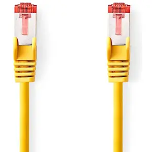 NEDIS Câble Cat 6 | Connecteur RJ45 (8P8C) | Fiche RJ45 (8P8C) | SF/UTP | 0,50 m | Rond | PVC LSZH | Jaune | Sac en plastique pas cher