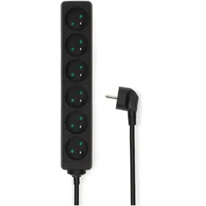 Nedis Multiprise 6 prises - Noir pas cher
