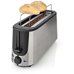 Nedis Grille-pain - KABT - KABT310EAL - Acier inoxydable - 2 tranches - 6 niveaux de cuisson pas cher