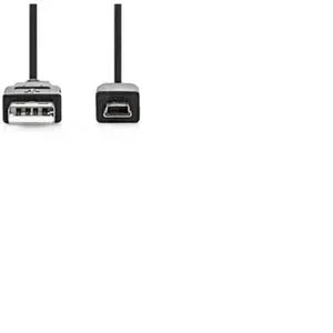 Nedis USB-Kabel - USB 2.0 - USB-A Male - USB Mini-B 5-Pins Male - 480 Mbps - Vernikkeld - 2.00 m - Rond - PVC - Zwart - EnvelopVendu parbol