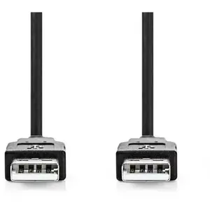 Nedis - Câble USB - USB (M) pour USB (M) - USB 2.0 - 2 m - rond - noir pas cher