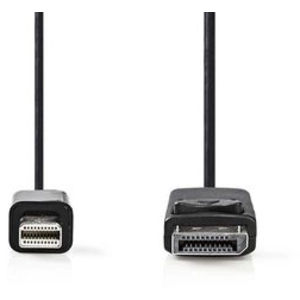 NEDIS Câble DisplayPort mâle vers Mini DisplayPort mâle 4K Noir (2 m) pas cher