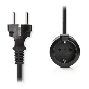 NEDIS Rallonge électrique droite noire - 3 mètres pas cher