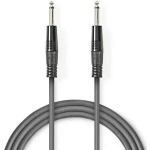 Nedis Mono-Audiokabel - 6,35 mm Male - 6,35 mm Male - Vernikkeld - 1.5... pas cher