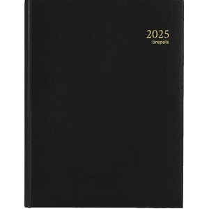 Brepols Lima Timing - Agenda - semainier - relié - 171 x 220 mm - noir - cuir artificiel pas cher