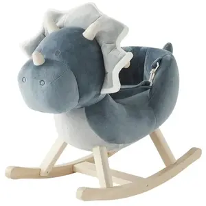 NOUKIE'S - Bascule dinosaure Ops - À partir de 12 mois - Avec ceinture de sécurité, Bleu pas cher
