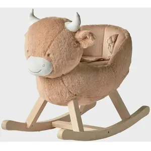 NOUKIE'S NOUKIE S - Bascule pour bébé vache Fluffy - Beige pas cher