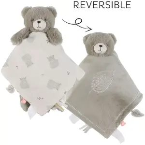 Noukie's Doudou Ours réversible Jour et Nuit Orso pas cher