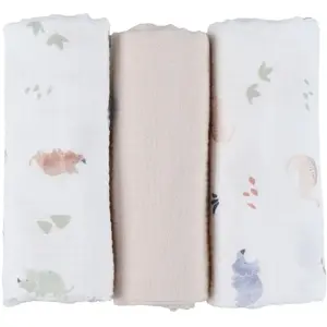 Noukie's Lot de 3 langes en mousseline bio Dino (70x70 cm) pas cher
