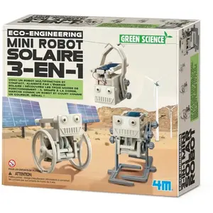 Kit De Fabrication Green Science : Mini Robot Solaire 3 En 1 pas cher