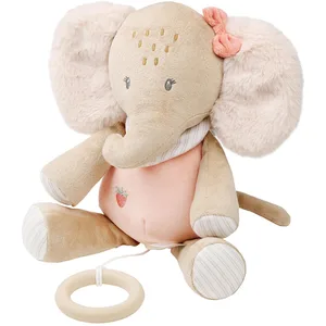 Nattou FLO, ERNEST & OLI Muziek Knuffel - Olifant - 24 cm - Roze pas cher