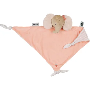 Nattou FLO, ERNEST & OLI Maxi Knuffeldoekje - Olifant - 62 cm - Roze
