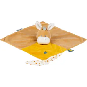 Nattou ezel Leo - Knuffeldoekje Doudou - 27 cm - Donker warm beige pas cher