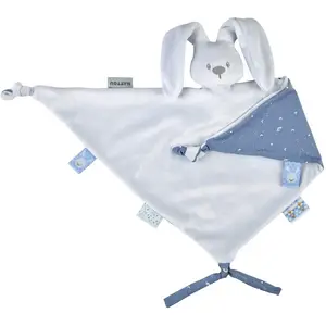 Nattou LAPIDOU Maxi Knuffeldoekje Doudou - Konijn - 65 cm - Pastelblauw pas cher