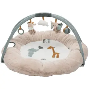 Nattou Axel en Luna Speelkleed - Speeltapijt - Speelmat Rond met Bogen - 90 cm - Beige