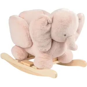 Nattou Bascule Fanfan l'éléphant Vieux Rose pas cher