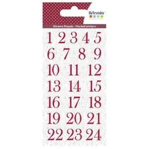 Artemio Flocked Stickers Numbers Red Barok pas cher