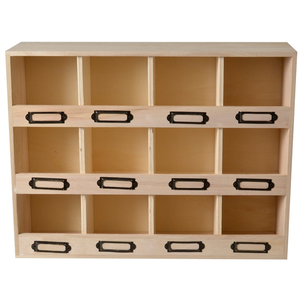 Artemio Casier de rangement en bois 12 boîtes - Artémio Beige pas cher