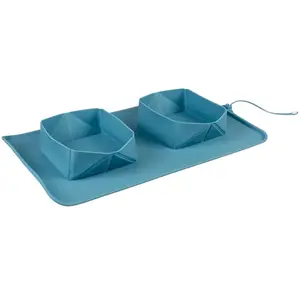 Duvo Gamelles de voyage en silicone 600ml - 39x23,5x5cm pétrole pas cher
