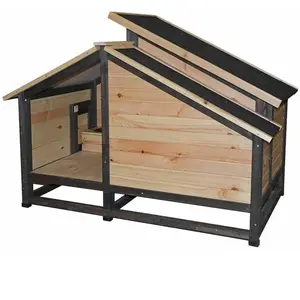 duvoplus Woodland Design hondenhok Barking Bungalow 127x76x95cm houtkleurig pas cher