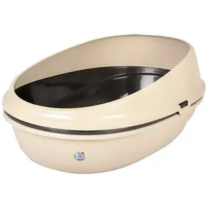 Duvo Kattenbak luxo met rand & zeef Mocaccino 59x38x27cm pas cher