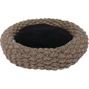 Duvoplus - Dierenkussen - Hond - Espresso Mand Rond Katoentouw S - 44x44x13cm Zwart/bruin - 1st pas cher