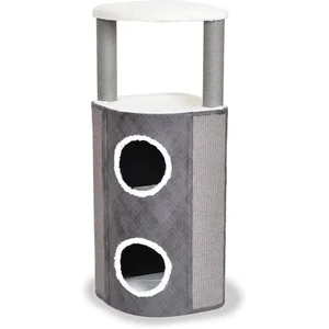Duvoplus - Krabpaal - Kat - Krabton Bert L - 42x42x110cm Grijs/wit - 1st pas cher