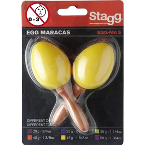 STAGG 2PC EGG MARACAS S/45g/JAUNE pas cher