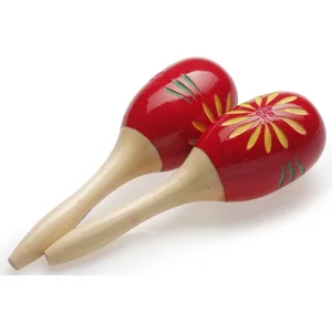 STAGG MARACAS EN BOIS, 16CM,ROUGE pas cher