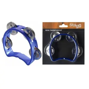 STAGG MINI TAMBOURIN 4 CYMB BLEU pas cher
