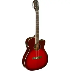 J.N Guitars Bessie BES-ACE Transparent Red Burst elektrisch-akoestische westerngitaarVendu parbax-music