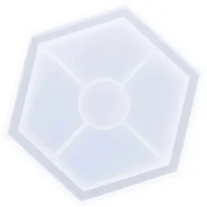 Jesmonite Silicone mold 11,5cm x 10cm extra sturdy - Coaster hexagon pas cher