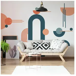 AMBIANCE-STICKER Papier peint intissé pré-encollé fresques géantes - arches art moderne et demi cercles - 80x60cm pas cher