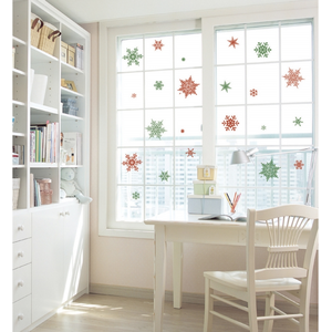 Rode sneeuwvlokstickers - Kerststickers - Feestelijke decoraties pas cher