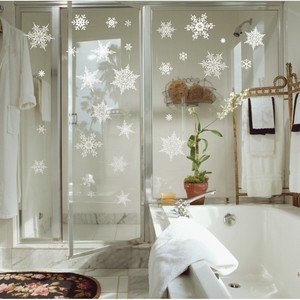 AMBIANCE-STICKER Sickers Flocons blancs - Autocollants stickers adhésifs noël - décoration fêtes pas cher